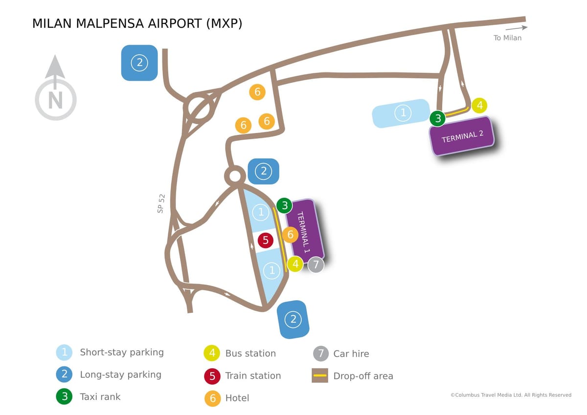மிலன் malpensa முனையத்தில் 1 வரைபடம்